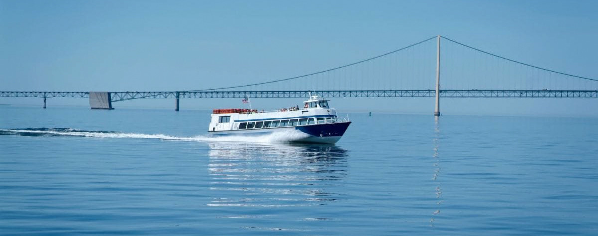 Ferry Leaving Mackinaw City for Mackinac Island