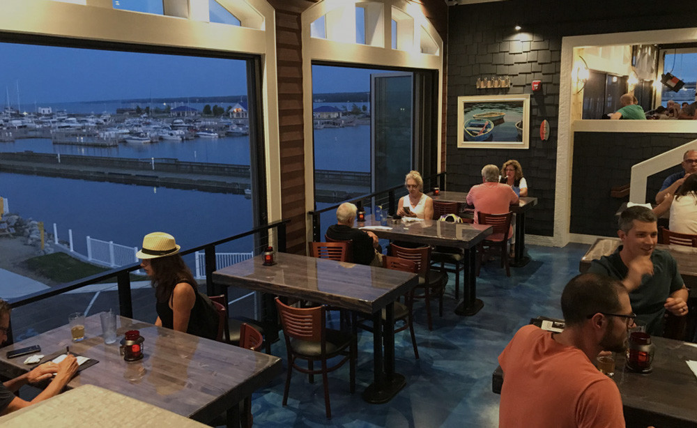 Lakeside Dining on the Balcony of the Hook Lakeside Grill in Mackinaw City